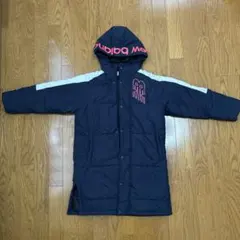 ニューバランス　ネイビー フード付き ベンチコート