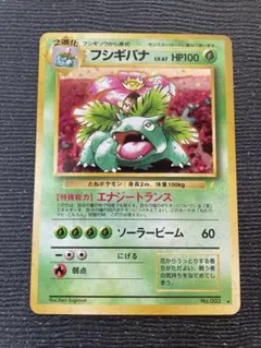 １　旧裏　ポケモンカード フシギバナ　強全面ホロ　準美品　十字　レア　全面ホロ