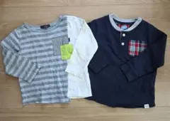 長袖カットソー2枚セット 100cm