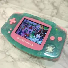 ゲームボーイアドバンス 本体 IPS液晶 ミントグリーン×ピンク カスタム品
