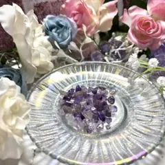 天然石（アメジスト）多面体 ビーズ約1-2cm