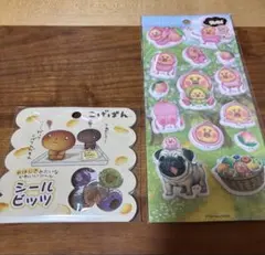 【セット商品】こげぱん　おはじきシール　こびとづかん　光るシール
