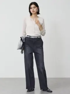 新品タグ付き　プラステ　ラメシアーリブヘンリーネックセーター　ライトグレー