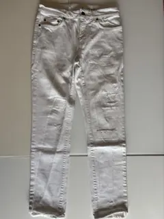 確実正規品　サンローラン　ホワイト ダメージ加工 デニムパンツのサムネイル