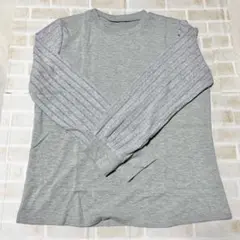 レディース トップス tシャツ カットソー グレー 袖 オシャレ 長袖 春 秋