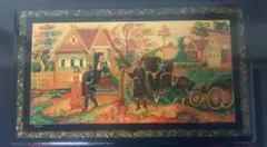 ロシア漆細密　小物収納ボックス　漆塗り　工芸品