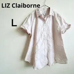 LIZ Claiborne 薄いピンク 半袖シャツ Lサイズトップス　カジュアル