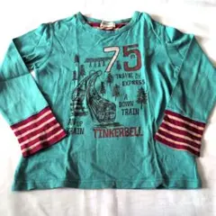 TINKERBELL 長袖Tシャツ 130cm 電車柄 重ね着風のサムネイル
