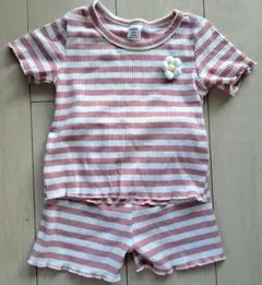 リブ編みストライプTシャツ＆ショートパンツセットのサムネイル