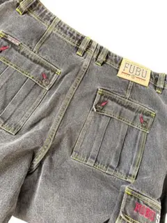 【FUBU】 カーゴデザインブラックデニムのサムネイル