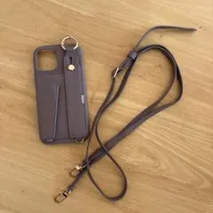 iPhone12用ケース ストラップ付き ベージュ