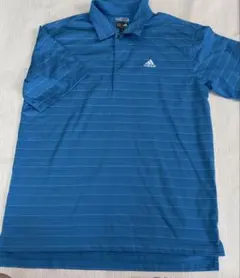 adidas アディダス 半袖 ポロシャツ Mサイズ ブルー 국경