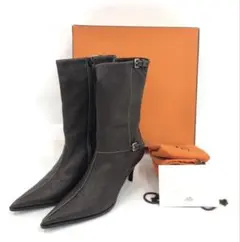 HERMES エルメス ショートブーツ オマージュ レザー ブーティ 