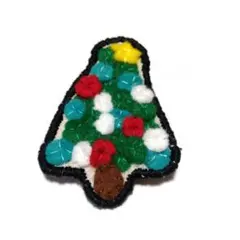 ①クリスマスツリー　ブローチ　ハンドメイド