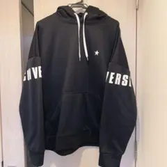 converse コンバース 黒 フード付きパーカー XL