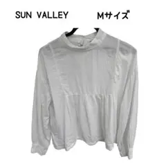 SUN VALLEY ホワイト Mサイズ 長袖シャツ　ブラウス　フリル袖のサムネイル
