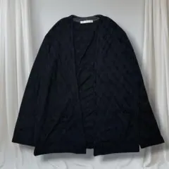 ikka イッカ カーディガン 凹凸柄 ボタンレス ポケット付き M 長袖 秋