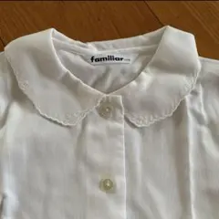 familiar 襟付き長袖シャツ ホワイト　115