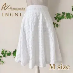 【新品】シアーチェックフレアスカート[allamanda]【M】ホワイト 可愛い