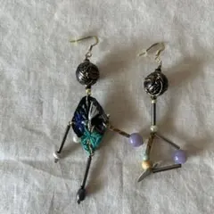 ハンドメイド アシンメトリーピアス