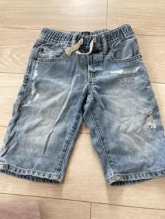 GAP キッズ デニム ハーフパンツ ダメージ加工 120cm