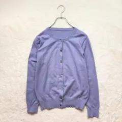 ♡【ヴィス】L 青系 ニットカーディガン 長袖 デザインボタン はおり 春秋冬