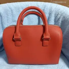UNIQLO ユニクロ レザータッチ2way ボストンバッグ　オレンジのサムネイル