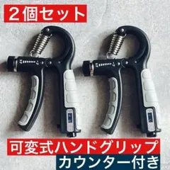 2個セット　ハンドグリップ ハンドグリッパー　握力 カウンター付 グレー