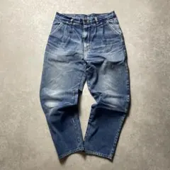 vintageワイドストレートテーパードデニムパンツミディアムブルージーンズ古着のサムネイル
