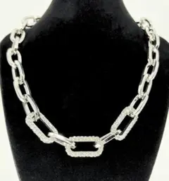 ジュエリー ジルコニア チェーン ネックレス シルバー