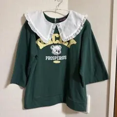 【美品】JESSY⭐︎LOGAN 160cm フリルの襟付きカットソー6部袖