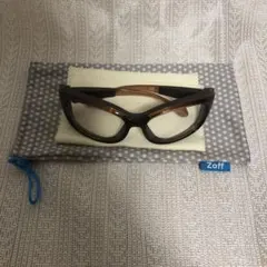 Zoff メガネ 黒と茶 フレーム　花粉用