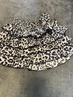 ROMWE ヒョウ柄フリルミニスカート S