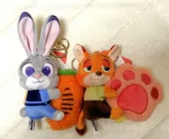 ズートピア 　ぬいぐるみキーホルダー　ニック　ジュディ　マスコットキーホルダー
