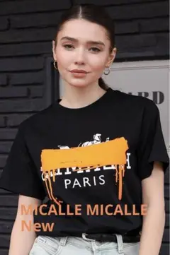 ♡新品♡タグ付きMICALLE MICALLE パロディプリント Tシャツ S黒