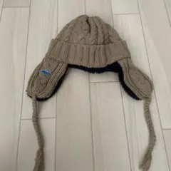 耳あて付きニット帽 ベージュ