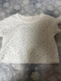 ems excite 小花柄ワッフルTEE ホワイト　レース リボン
