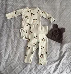 Disney ミッキーマウスロンパース・パンツセット 2M-4M