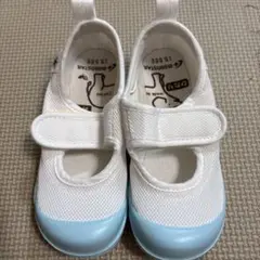 MoonStar 上履き 15.5cm ホワイト/ライトブルー