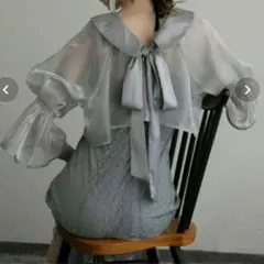 【BONLECILL】2way シアーブラウス 総レースドレス セット 結婚式