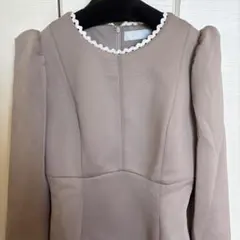 セルフォード　ベージュ　ワンピース　オケージョン　入学式　発表会　フォーマル