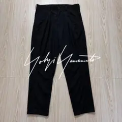 Yohji Yamamoto POUR HOMME カーゴウールスラックス 黒のサムネイル