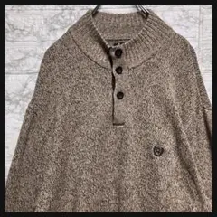 90s CHAPS コットン製　ドライバーズニット　ドロップショルダー　エルボーのサムネイル