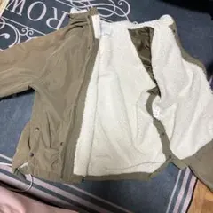 り*ん様 フリースジャケット ベージュ フード付き