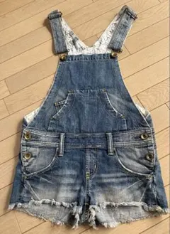 RODEO CROWNS デニムオーバーオールショートパンツ　Sサイズ