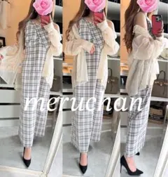 【美品】コーデ売り♡オーバーサイズ シアーシャツ＆ノースリーブロングワンピース