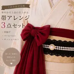 成人式 前撮りサッシュベルト 帯揚げ パールベルト 3点セット