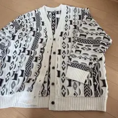 niko and ... 幾何学模様ニットカーディガン M