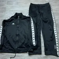 90s KAPPA カッパ ジャージ セットアップ 上下 トラック 黒 L