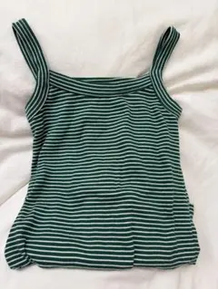 緑と白のストライプ キャミソール